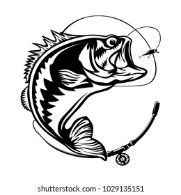 Bass Fish Logo Fishing Emblem Sport Stock Vector (Royalty Free) 1584697618