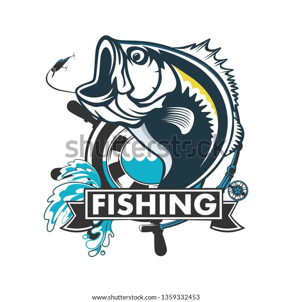 Fishing Logo Bass Fish Rod Club Stock Image Download Now