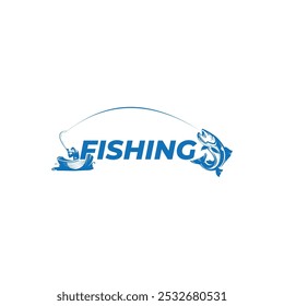 Fishing logo camps clubs outdoor tours label set isolated vector illustration