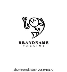 fishing logo cartoon icon simple template black modern isolated illustration