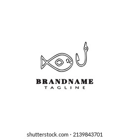 fishing logo cartoon icon simple template black modern isolated illustration