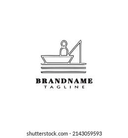 fishing logo cartoon icon simple template black modern isolated illustration