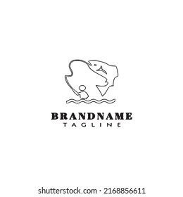 fishing logo cartoon icon simple template black modern isolated illustration