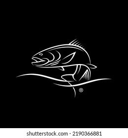 Fishing Logo Clipart. Unique and Fresh fish jumping out of the water. Great to use as your Fishing tackle Bussines. 