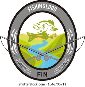 Fishing Logo Community With Fish Inside