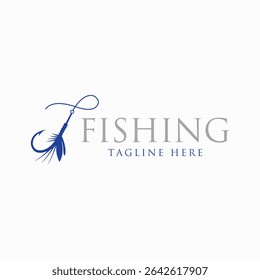 Fishing Logo Design Concept With Fishing Hook And Fishing Lure Symbol