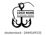 Fishing Logo Design, Fishing Hook Logo Design, Logo For Fishing Brand, Hook Vector Design, Logo For Fishing Lovers, Typography Design for Anglers