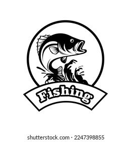 Fishing logo design illustration for t shirt, sticker, and more