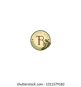 Fishing logo design on white background