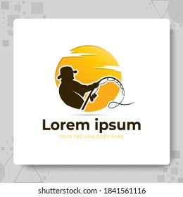 Fishing logo design template illustration. Sport fishing Logo