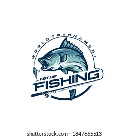 Fishing logo design template illustration