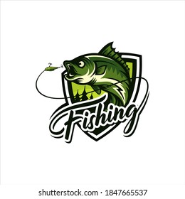 Fishing logo design template illustration