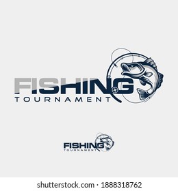 Fishing Logo Design Template Illustration Sport Stock Vector (Royalty ...