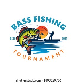 Fishing logo design template illustration . Sport fishing Logo
