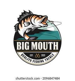 Fishing logo design template illustration . Sport fishing Logo