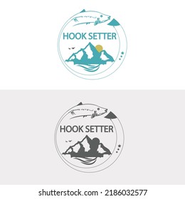 Fishing logo design template illustration . Sport fishing Logo, fishing  and outdoor logo design template illustration 