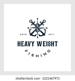 Fishing logo design template illustration . Sport fishing Logo