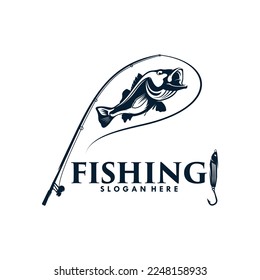 Fishing logo design template illustration