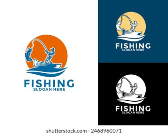 Fishing logo design template illustration. Sport fishing Logo