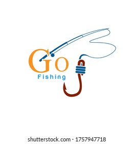 Fishing logo design template vector