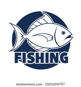 Fishing logo design template vector illustration white background