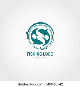 Fishing Logo Design Template. Vector Illustration