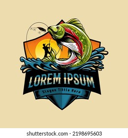 fishing logo design vector illustration