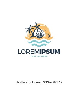 Fishing logo design vector illustration