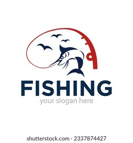 Fishing Logo Design Vector Illustration