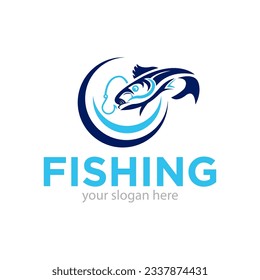 Fishing Logo Design Vector Illustration