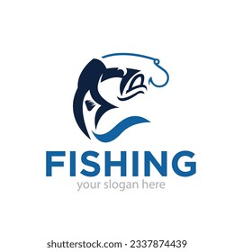Fishing Logo Design Vector Illustration