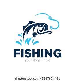 Ilustración del vector de diseño del logotipo de pesca