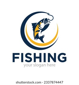 Fishing Logo Design Vector Illustration