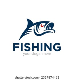 Ilustración del vector de diseño del logotipo de pesca