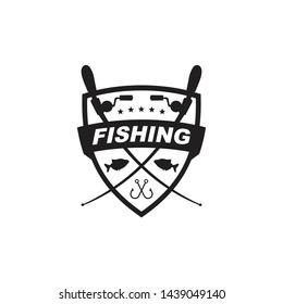 Fishing logo design vector template