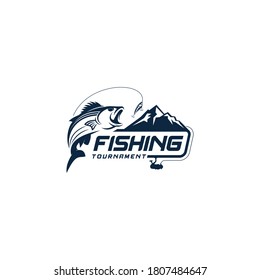 Fishing logo design vector template
