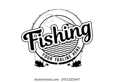 Fishing Logo Designs for Your Brand, Professional Fishing Logo Templates for Your Business, Stylish Fishing Typography, Creative Fishing Design, Unique Typography