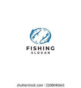 Fishing logo desing icon vector