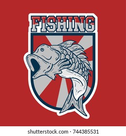 Fishing Logo emblem with Background