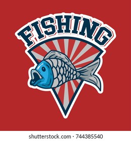 Fishing Logo emblem with Background