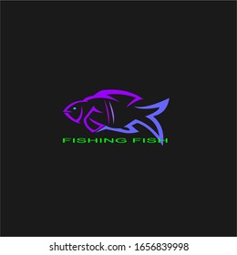 Fishing Logo  Fish And Hook Logo Template  Flat Logo