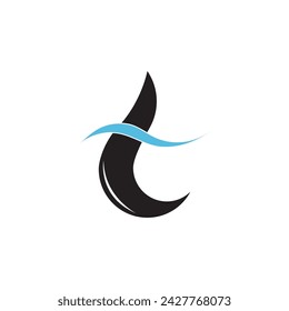 Logo De Pesca, Plantilla De Logotipo De Pez Y Gancho, Estilo De Logotipo Plano.