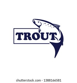 Fishing logo. Fish trout design template. Vector and illustrations.