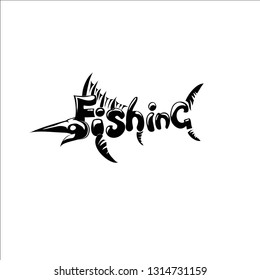 Fishing logo in the form of Marlin, vector illustration