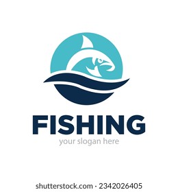 Fishing Logo and Icon Design Illustration