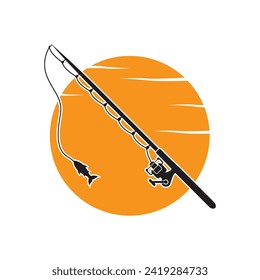 Fishing logo icon design vector illustration