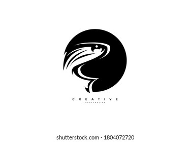 Forma redondeada del icono del logotipo de pesca