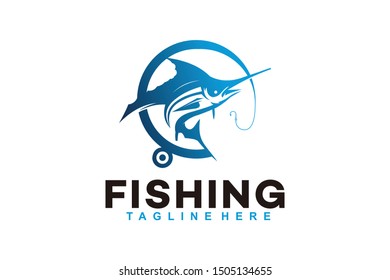 fishing logo icon vector isolated