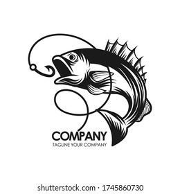 fishing logo isolated on white vector illustration.