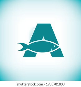 Fischereilogo mit Buchstabe A
